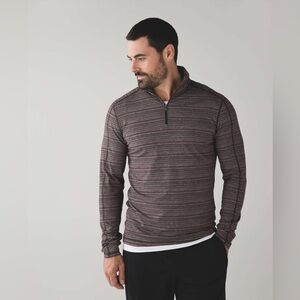 Lululemon‎ | Surge Warm 1/2 Zip | Polar Night Stripe Black Cherry Green | Small